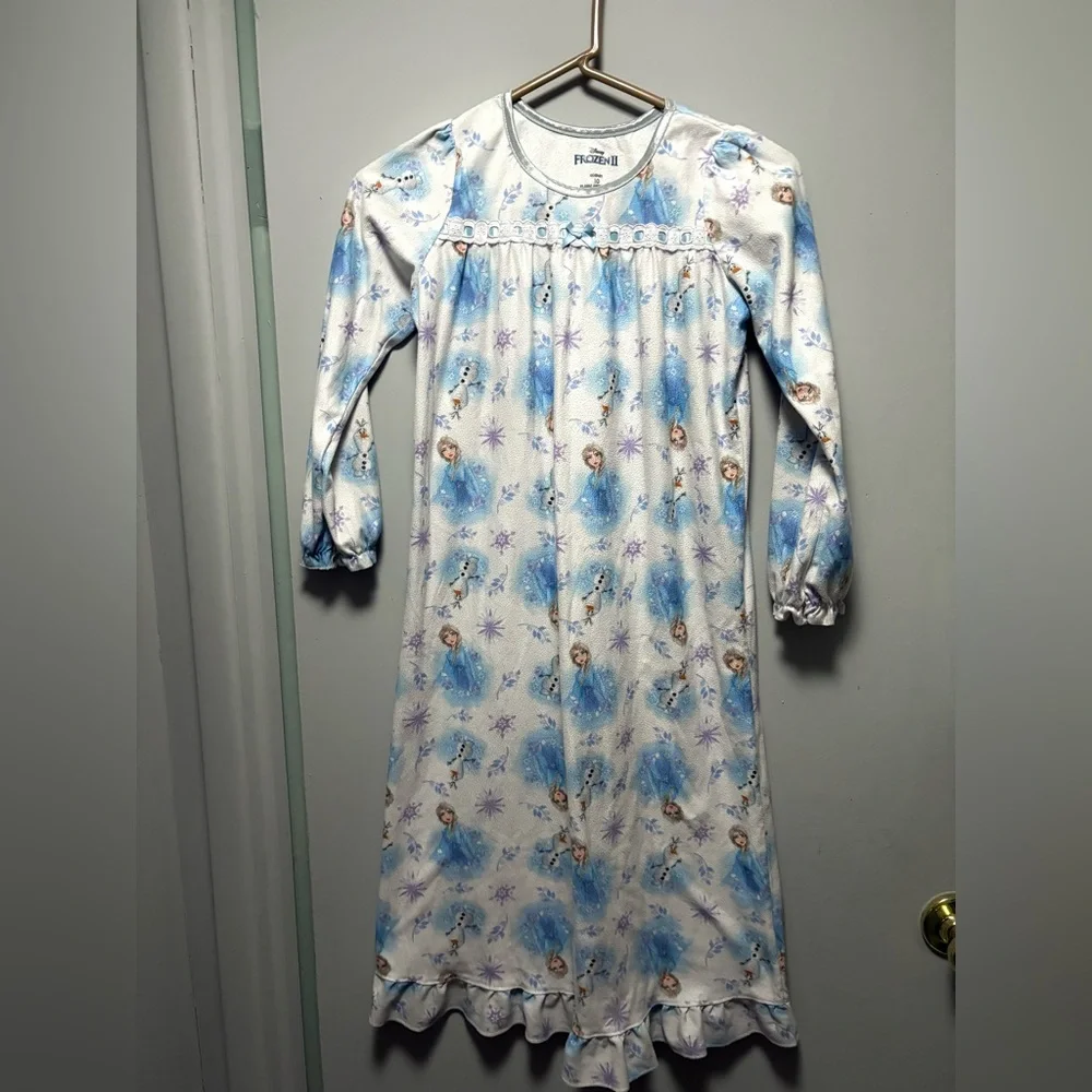 Disney Frozen 2 Girls Flannel Nightgown Size 10 - Picture 6 of 6